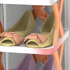Stackable Narrow Shoe Rack – 6-Tier Space-Saving Storage Organizer