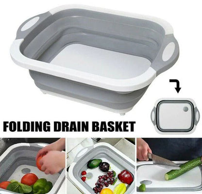 🔥 3-in-1 Foldable Kitchen Sink, Chopping Board & Storage Basket ***50% OFF***