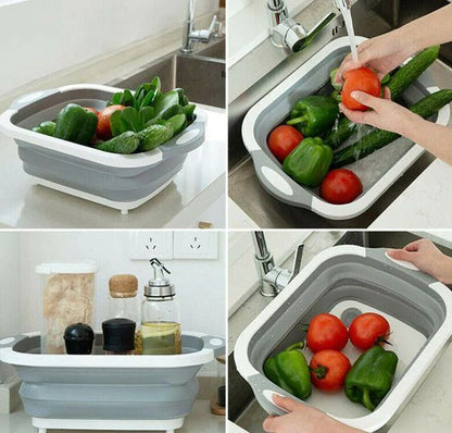 🔥 3-in-1 Foldable Kitchen Sink, Chopping Board & Storage Basket ***50% OFF***